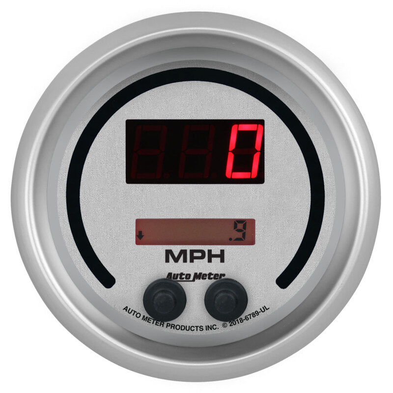Autometer 85,7 mm Silber umschaltbarer 260 MPH / 260 KM/H Tachometer Ultra-Lite Elite Digitalanzeige