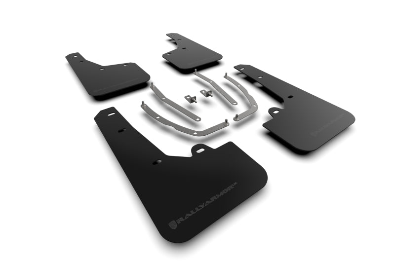 Rally Armor 22–24 Hyundai Tucson, schwarzer UR-Schmutzfänger – metallisch schwarzes Logo