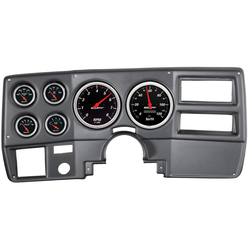 Autometer Designer Black 73-83 Chevy Truck / Suburban Armaturenbrett-Kit 6-teilig Drehzahlmesser/ MPH/ Kraftstoff/ Öl/ WTMP/ Volt