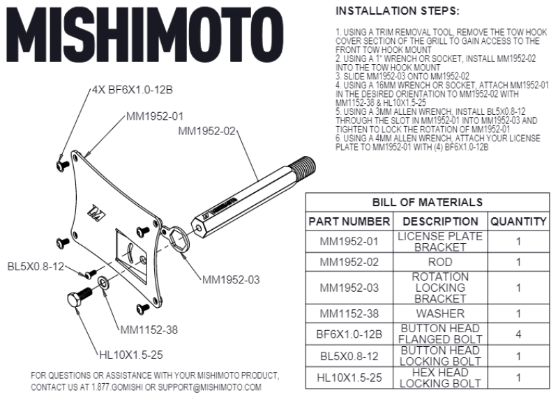 Mishimoto 2023+ Nissan Z Nummernschild-Umbausatz