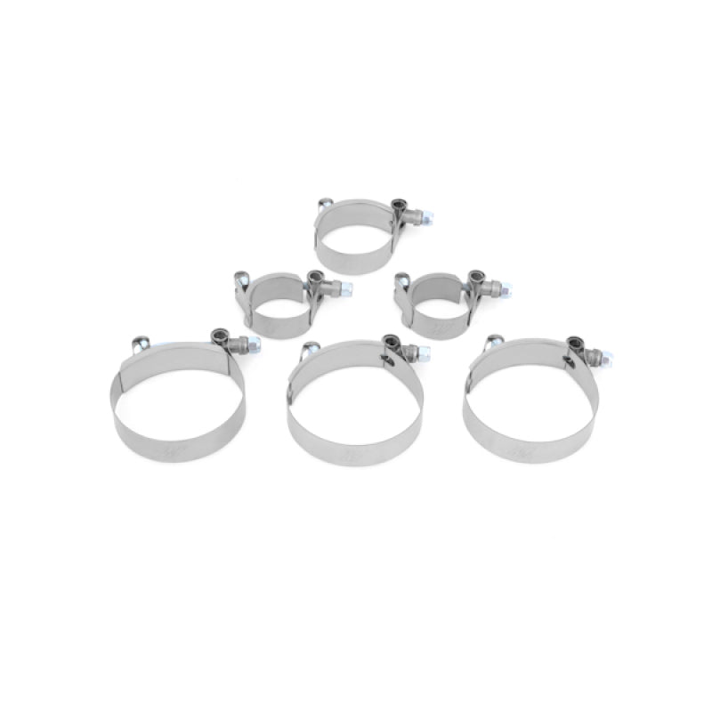 Mishimoto Subaru 02–07 WRX/04–07 STi Top-Mount-Ladeluftkühler-Kit – pulverbeschichtete silberne und blaue Schläuche