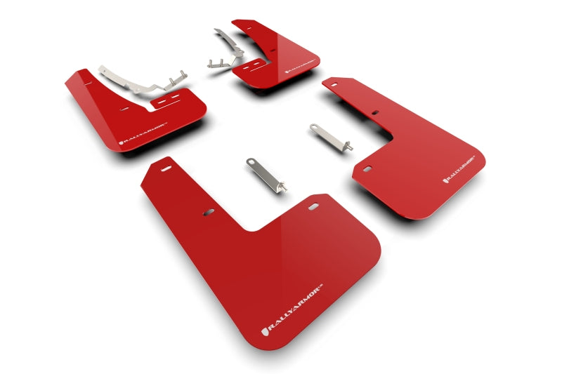 Rally Armor 22-25 VW MK8 Golf GTI/R Roter UR-Schmutzfänger mit weißem Logo