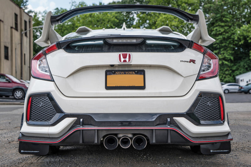 Rally Armor 17-22 Honda Civic Type R Schwarzer UR-Schmutzfänger mit weißem Logo