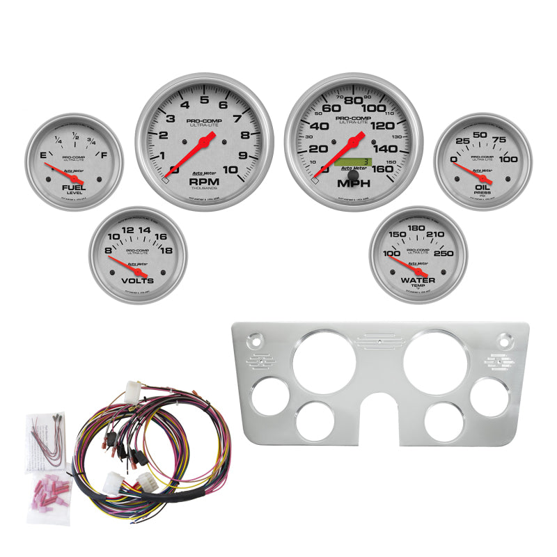 Autometer Ultra-Lite 67-72 Chevy Truck Armaturenbrett-Kit 6-teilig Drehzahl / MPH / Temperatur / Öl / Volt