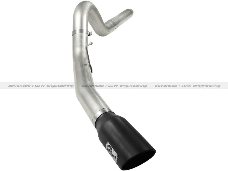 aFe MACHForce XP 5in DPF-Back Stainless Steel Exh Sys, Black tip, Ford Diesel Trucks 08-10 V8-6.4L