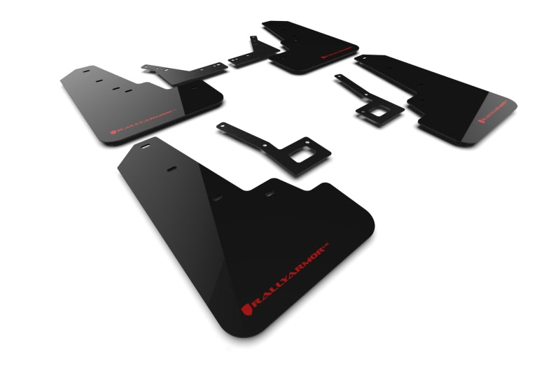Rally Armor 19-25 Dodge Ram 1500 Rebel Schwarzer UR-Schmutzfänger mit rotem Logo