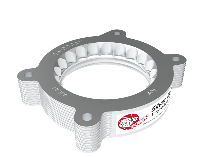 aFe 2020 Vette C8 Silver Bullet Aluminium-Drosselklappen-Abstandshalter, funktioniert nur mit werkseitiger Ansaugung, Silber