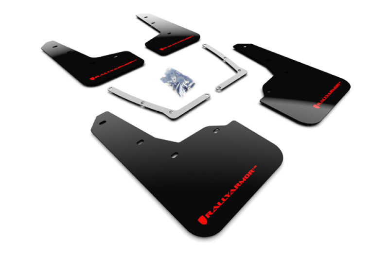 Rally Armor 16-21 Honda Civic Si Schwarzer UR-Schmutzfänger mit rotem Logo