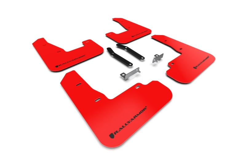 Rally Armor 19–21 Hyundai Elantra GT N Line/i30 Roter UR-Schmutzfänger mit schwarzem Logo