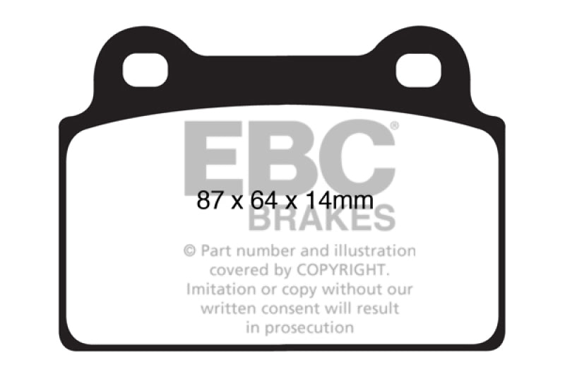 EBC 08-16 Mitsubishi Lancer Evo 10 2.0 Turbo (1-teiliger Rotor) Redstuff Bremsbeläge hinten