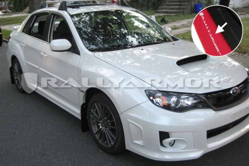 Rally Armor 11-14 Subaru WRX/STI (nur Limousine) Roter UR-Schmutzfänger mit weißem Logo