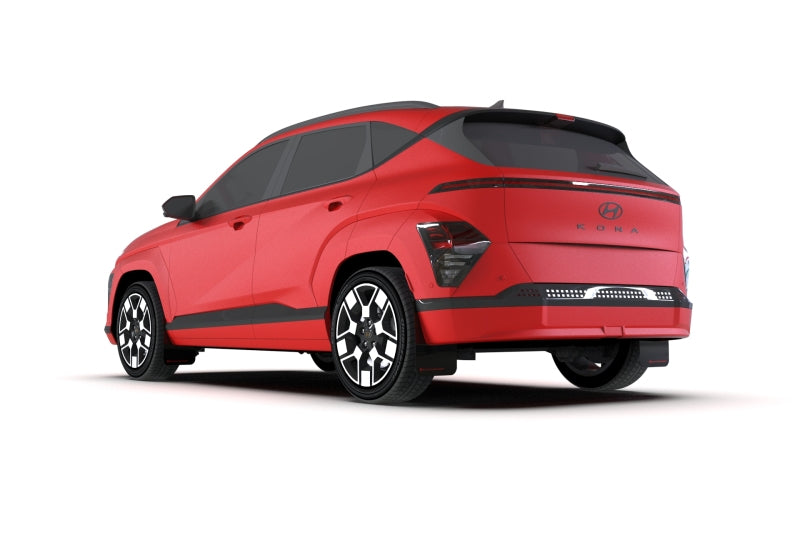 Rally Armor 2024 Hyundai Kona/Kona EV Schwarzer UR-Schmutzfänger mit Metallic-Schwarz-Logo
