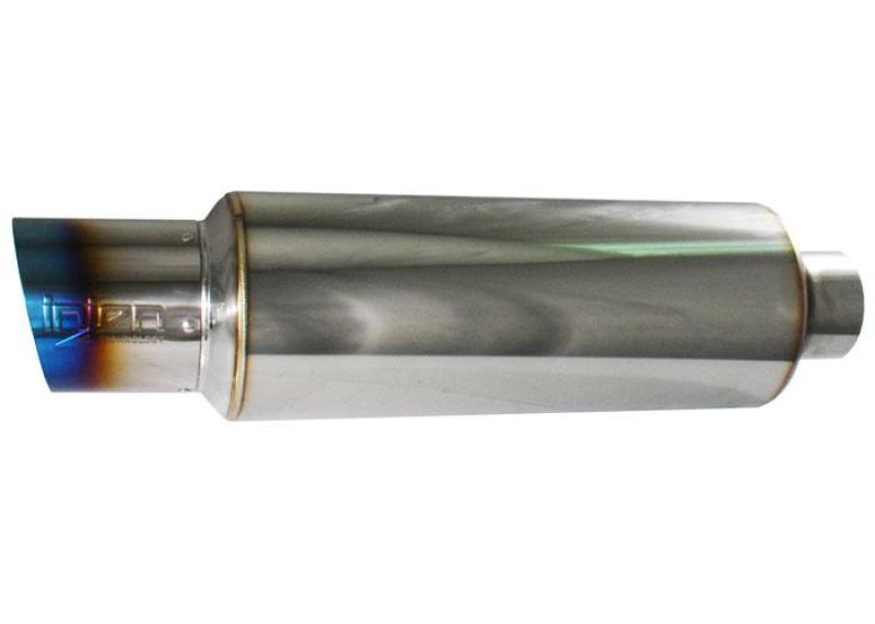 Injen 2 3/8 Universalschalldämpfer mit gebrannter, gerollter Titanspitze und Resonanzinnenwand aus Edelstahl