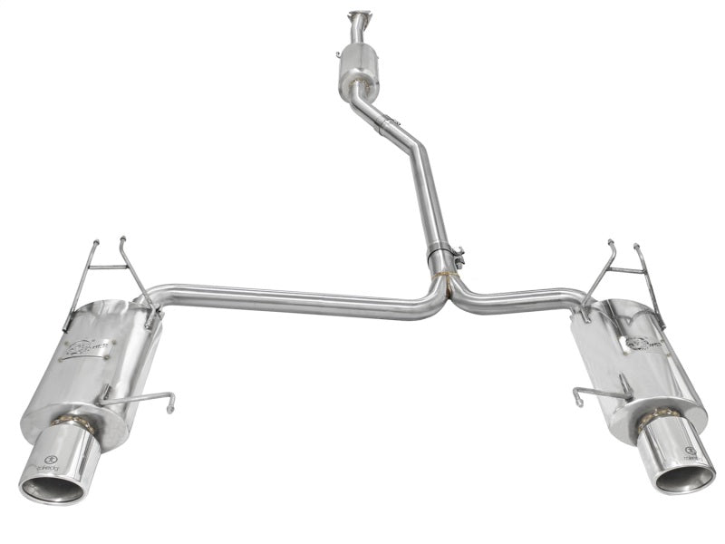 aFe Takeda Auspuff 2,25 Zoll bis 2 Zoll Durchmesser 304SS Cat-Back mit polierten Spitzen 08-12 Honda Accord Coupé V6 3,5 l
