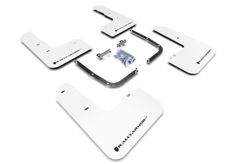 Rally Armor 19-22 Hyundai Veloster N Weißer UR-Schmutzfänger mit schwarzem Logo