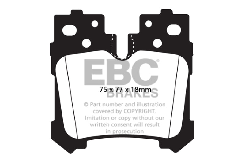 EBC 07+ Lexus LS460 4.6 Redstuff Bremsbeläge hinten