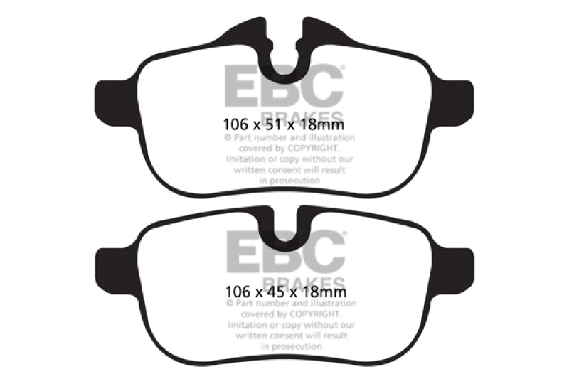 EBC 09+ BMW Z4 3.0 (E89) Redstuff Bremsbeläge hinten