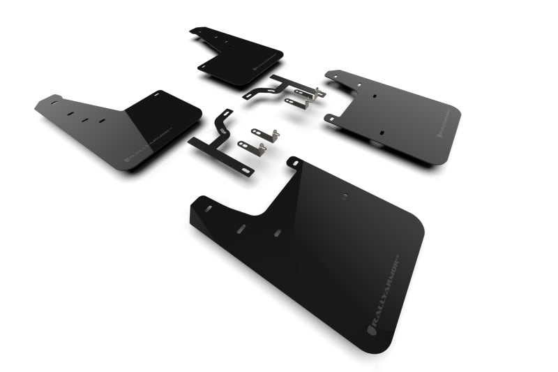 Rally Armor 23–25 Toyota Sequoia, schwarzer UR-Schmutzfänger, graues Logo