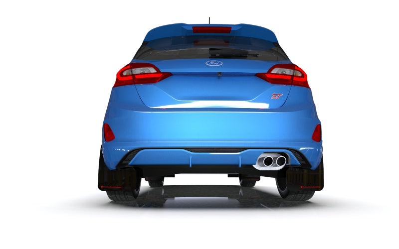 Rally Armor 18-23 Ford Fiesta ST MK8 Schwarzer UR-Schmutzfänger mit blauem Logo