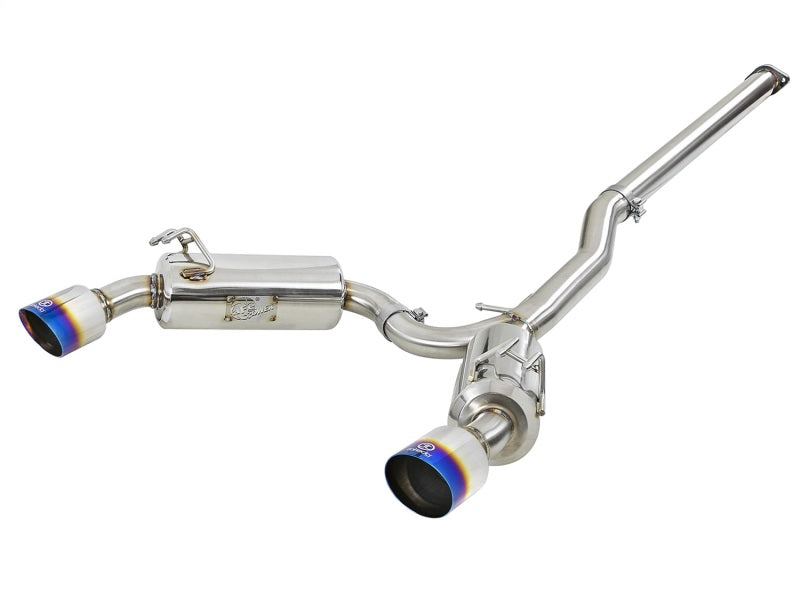 aFe Takeda 3 Zoll bis 2,5 Zoll 304 SS C/B Auspuff 08-15 Mitsubishi EVO I4-2.0L (t) – Blau geflammte Spitzen
