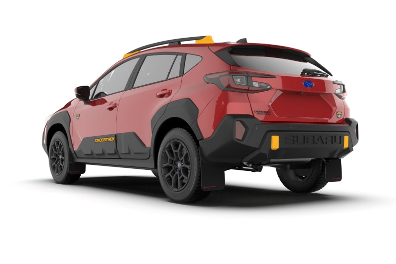 Rally Armor 24–25 Subaru Crosstrek (nur Wilderness) Schwarzer UR-Schmutzfänger mit grauem Logo – kein Bohren erforderlich