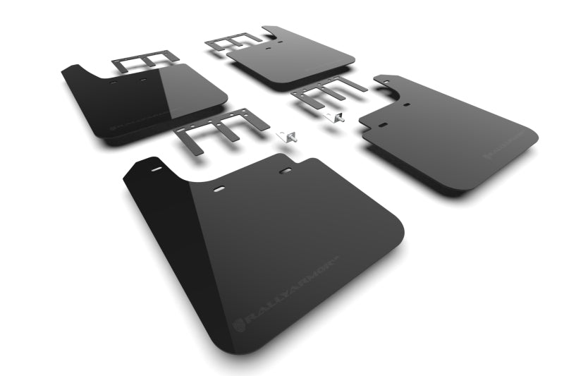 Rally Armor 19–25 Gen 4 Chevy Silverado 1500 Schwarz UR Schmutzfänger Metallic Schwarzes Logo