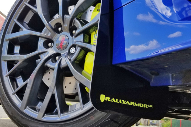 Rally Armor 15-21 Subaru WRX/STI Schwarzer UR-Schmutzfänger mit grünem Logo