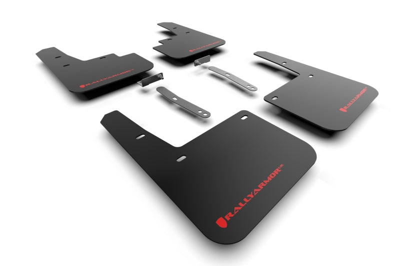 Rally Armor 22–23 Hyundai Kona N-Line Schwarzer UR-Schmutzfänger mit rotem Logo