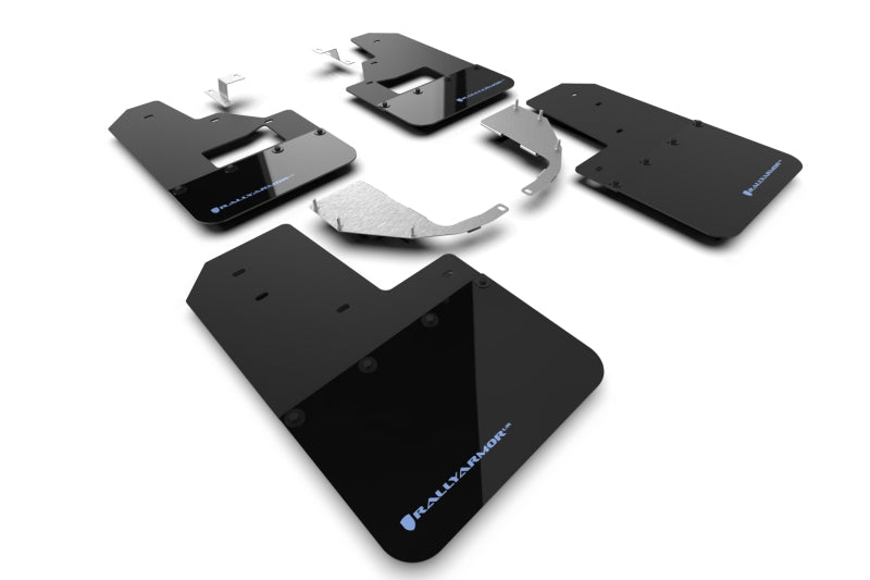 Rally Armor 21-25 Ford Bronco (Stahl Bmpr + RB – KEIN Rptr/Sprt) Schwarzer Schmutzfänger mit blauem Logo