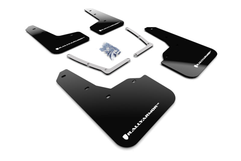 Rally Armor 16-21 Honda Civic Si Schwarzer UR-Schmutzfänger mit weißem Logo