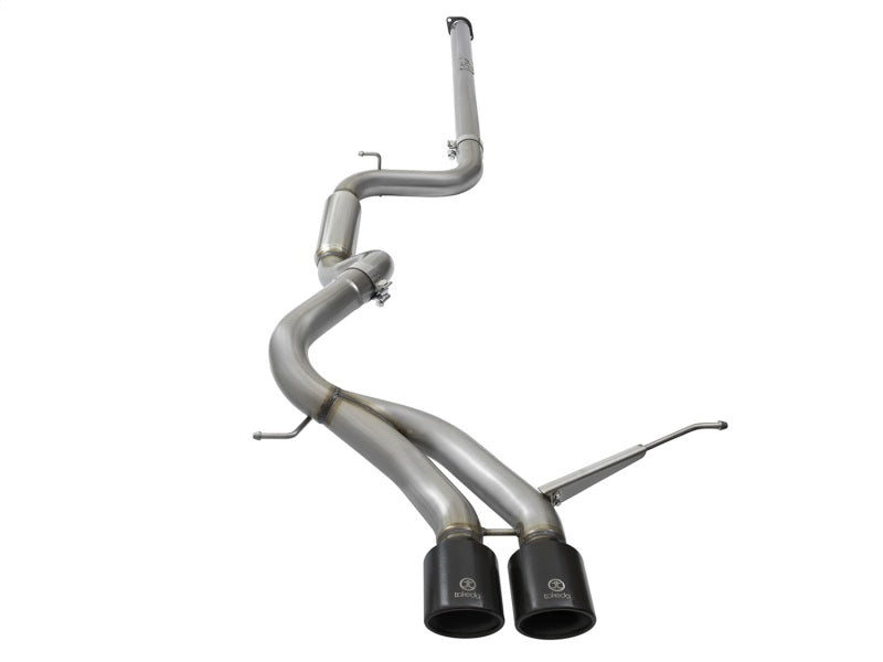 aFe Takeda 3 Zoll SS-Auspuff Cat-Back 13–16 Ford Focus ST 2,0 l, schwarze Spitzen