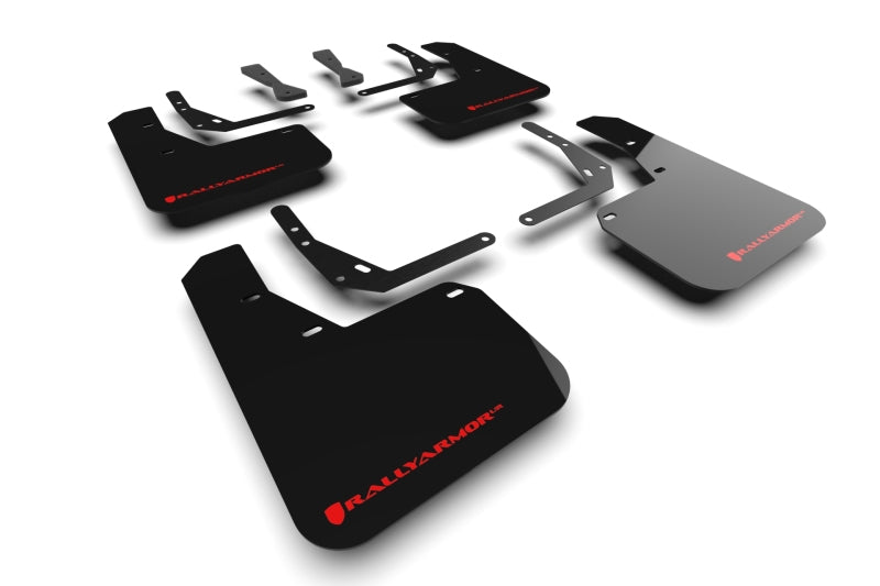 Rally Armor 24–25 Hyundai Kona N Line Schwarzer UR-Schmutzfänger – Rotes Logo