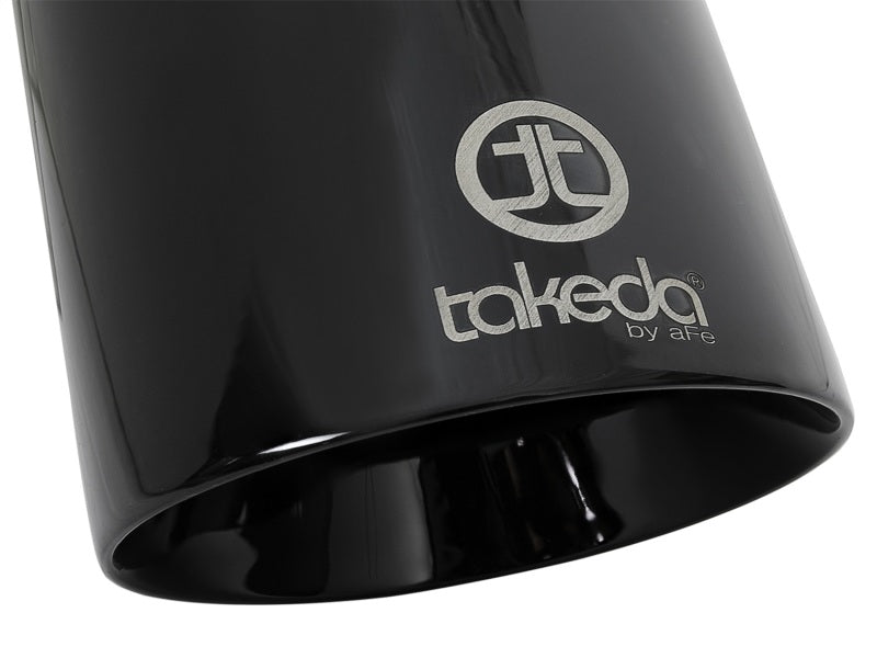 aFe Takeda 409 SS Clamp-On Auspuffblende 2,5 Zoll Einlass / 4,5 Zoll Auslass / 9 Zoll Länge – Schwarz