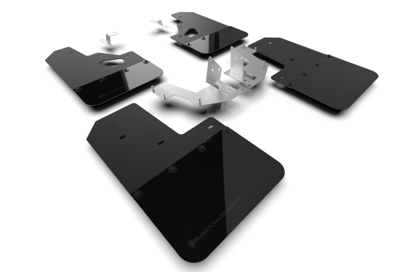 Rally Armor 21-25 Ford Bronco (Plstc Bmpr + RR – NO Rptr/Sprt) Schwarzer Schmutzfänger mit metallischem schwarzem Logo