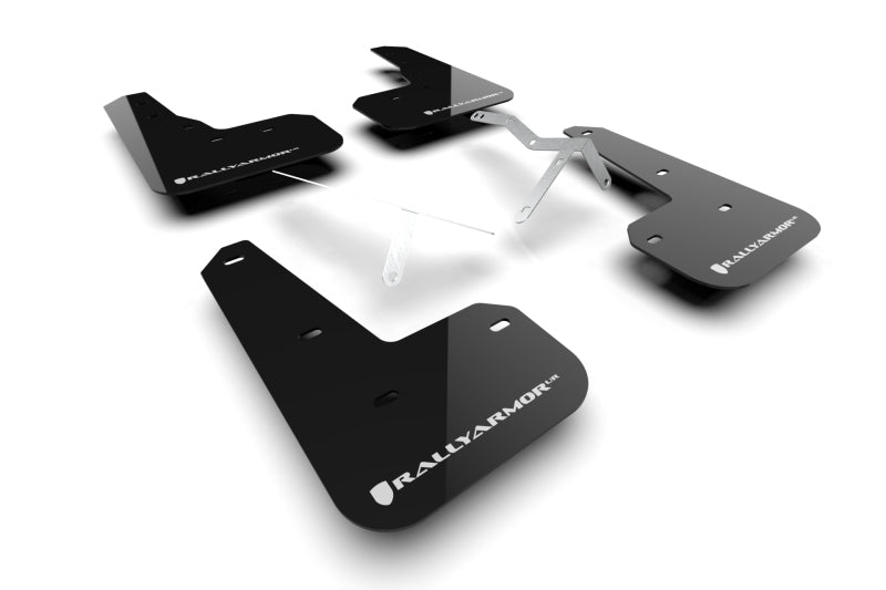 Rally Armor 23–24 Acura Integra Type S, schwarzer Schmutzfänger mit weißem Logo