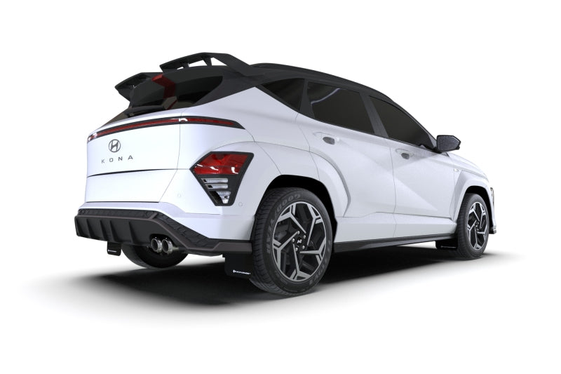 Rally Armor 24–25 Hyundai Kona N Line Schwarzer UR-Schmutzfänger – Weißes Logo