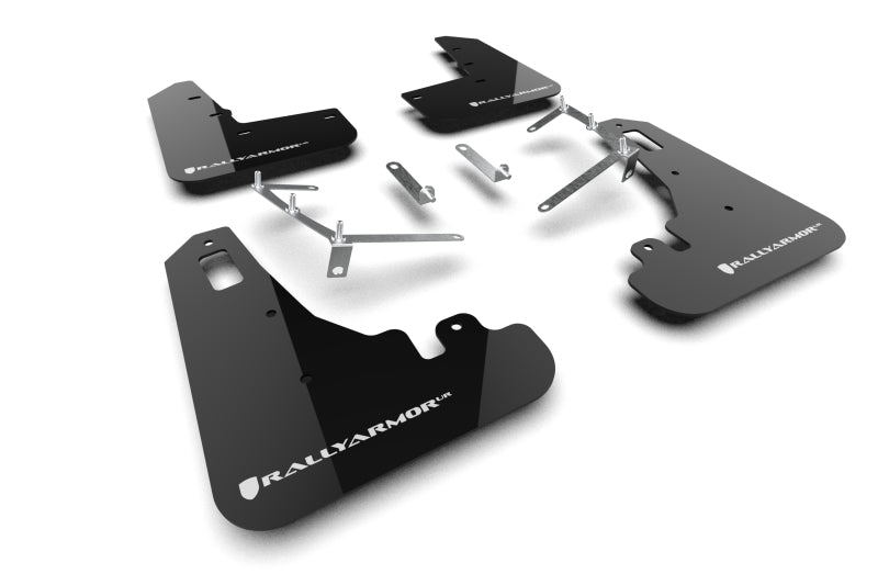 Rally Armor 22-25 Subaru BRZ / Toyota GR86 Schwarzer UR-Schmutzfänger mit weißem Logo