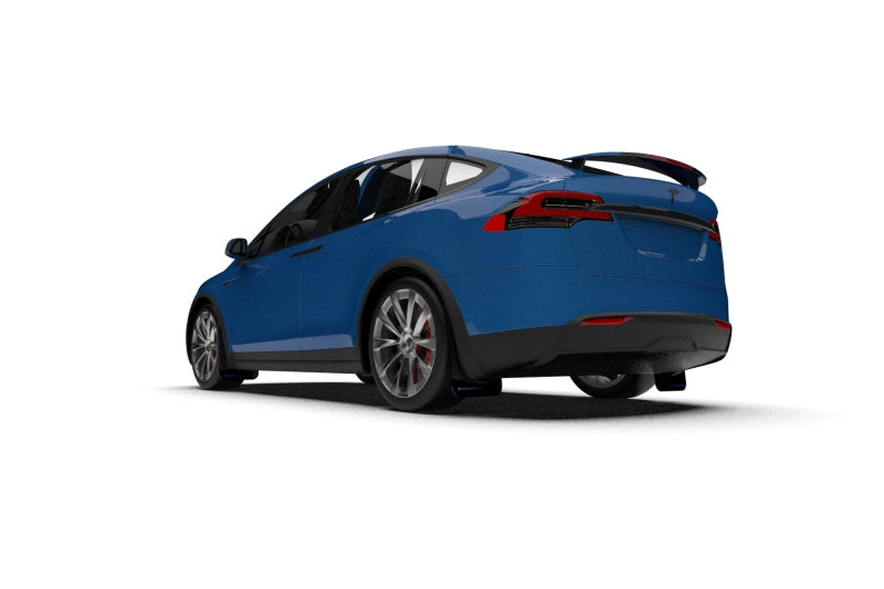 Rally Armor 22-25 Tesla Model X Schwarzer UR-Schmutzfänger mit blauem Logo
