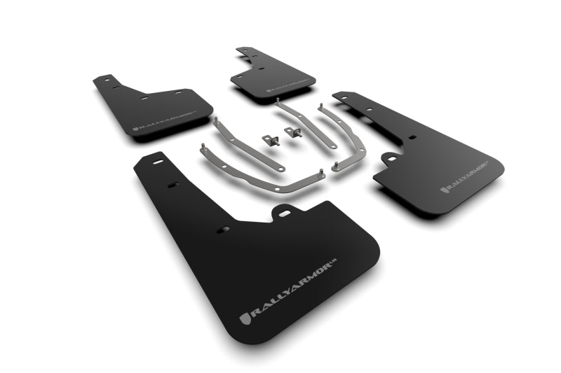 Rally Armor 22–24 Hyundai Tucson, schwarzer UR-Schmutzfänger mit grauem Logo