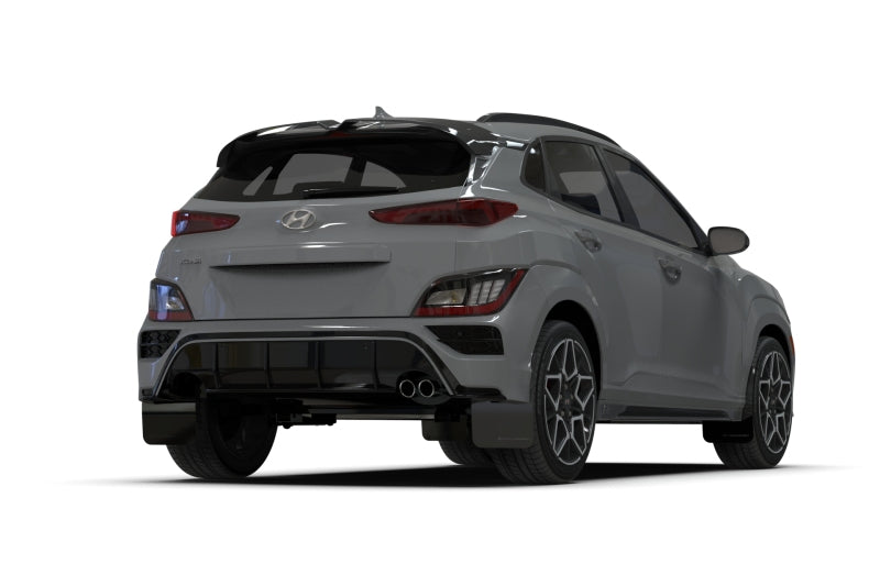 Rally Armor 22–23 Hyundai Kona N-Line Schwarzer UR-Schmutzfänger mit weißem Logo
