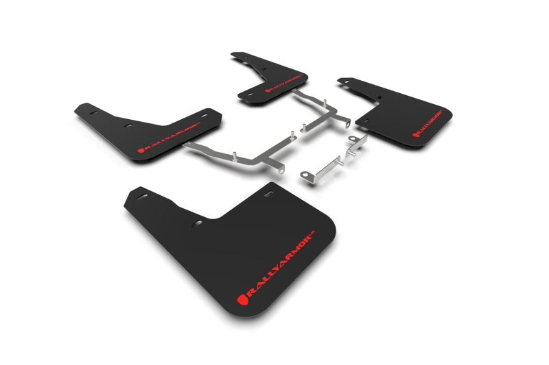 Rally Armor 19-25 Ford Focus ST MK4 Schwarzer UR-Schmutzfänger mit rotem Logo