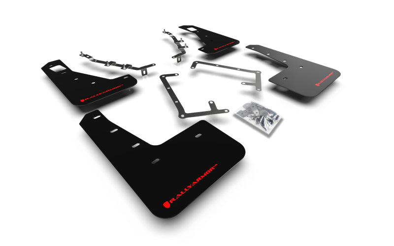 Rally Armor 09-11 Ford Focus MK2 RS Schwarzer UR-Schmutzfänger Rotes Logo