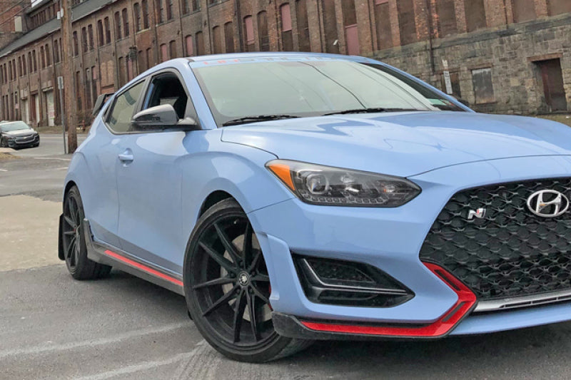 Rally Armor 19-22 Hyundai Veloster N Schwarzer UR-Schmutzfänger mit grauem Logo