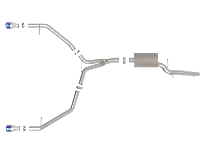 aFe MACH Force-Xp 13-16 Audi Allroad L4 SS Axle-Back Exhaust w/ Blue Flame Tips