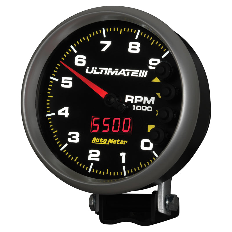 Autometer Ultimate III Wiedergabe-Drehzahlmesser, 5 Zoll, 9000 U/min, Schwarz