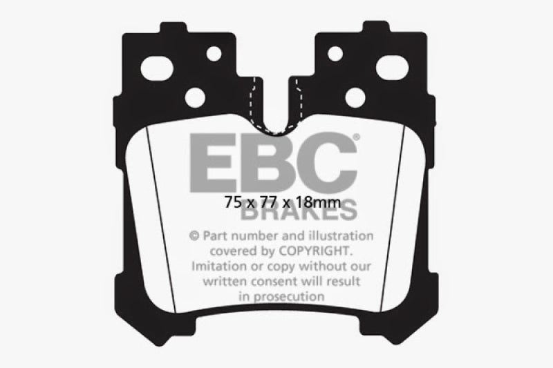EBC 07+ Lexus LS460 4.6 Redstuff Bremsbeläge hinten