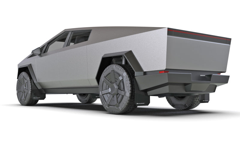 Rally Armor 24–25 Tesla Cybertruck, schwarzer UR-Schmutzfänger, weißes Logo