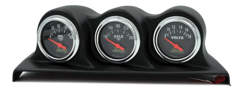 Autometer 07–10 Jeep Wrangler JK Öldruck/Achstemperatur/Volt, 3-teiliges Messset