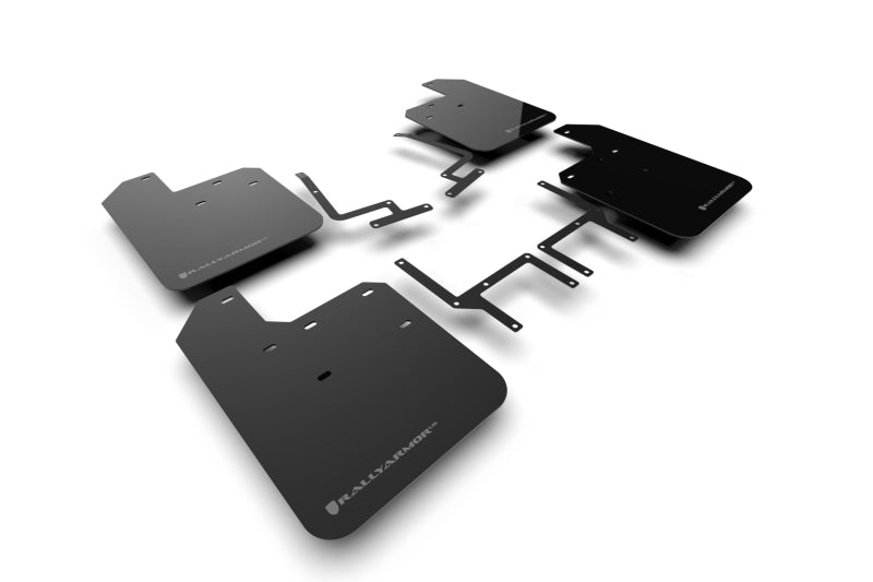 Rally Armor 18-25 Jeep JL Wrangler Schwarzer UR-Schmutzfänger mit grauem Logo