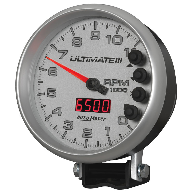 Autometer Ultimate III Wiedergabe-Drehzahlmesser, 12,7 cm, 11.000 U/min, Silber